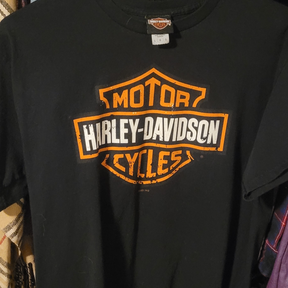 Harley-Davidson Black Tee with Orange Logo